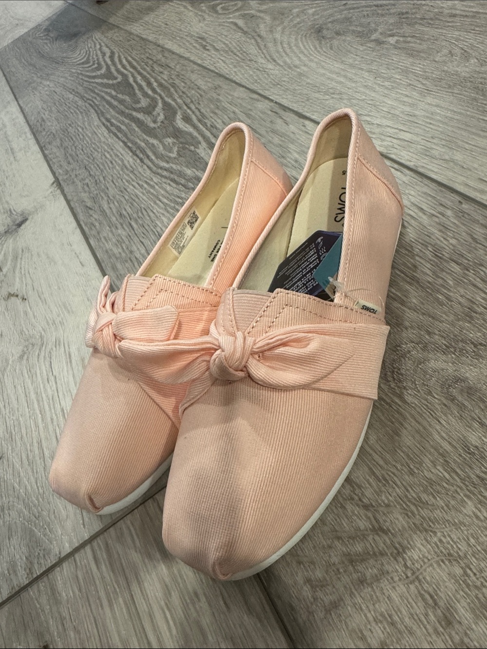 Toms Women's Knot-Front Canvas Slip-Ons in Light Peach